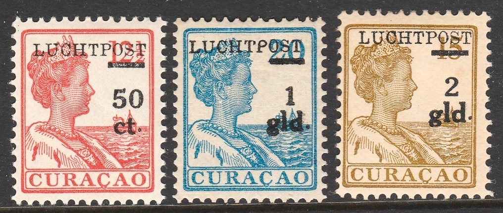 Curaçao 1929 - Luftpost-Hilfsausgabe - NVPH LP1/LP3 #1.1