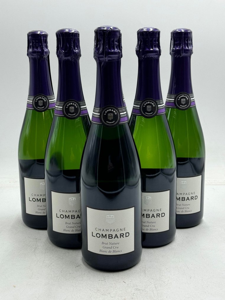 Lombard, Brut Nature Blanc de Blancs - Champagne Grand Cru - 6 Flaskor (0,75L) #1.0