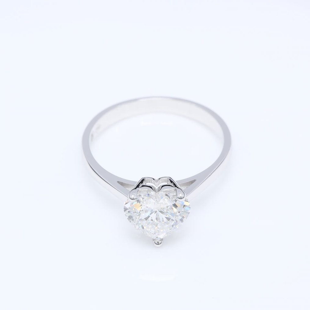 没有保留价 - 戒指 - 18K包金 白金 -  2.00ct. tw. 钻石  (实验室培育) - 心脏 D-VVS2 #1.2
