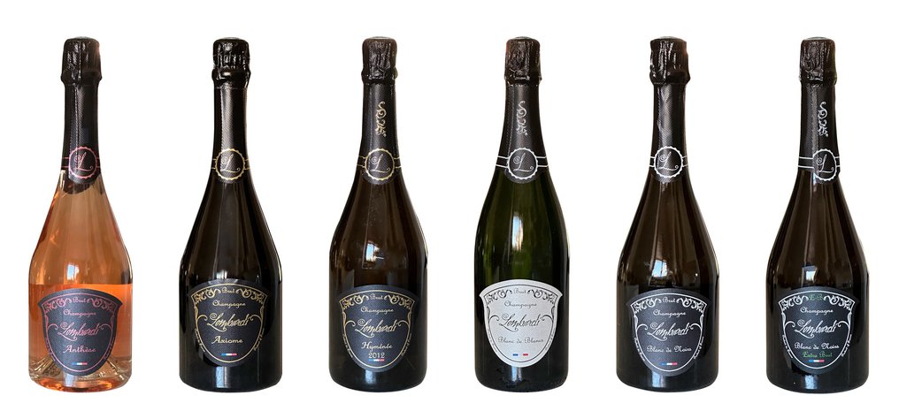 Domaine Lombardi, Collection Rosé, Axiome, Hyménée, Blanc de Blancs, Blanc de Noirs - Champagne - 6 Bottles (0.75L) #1.1