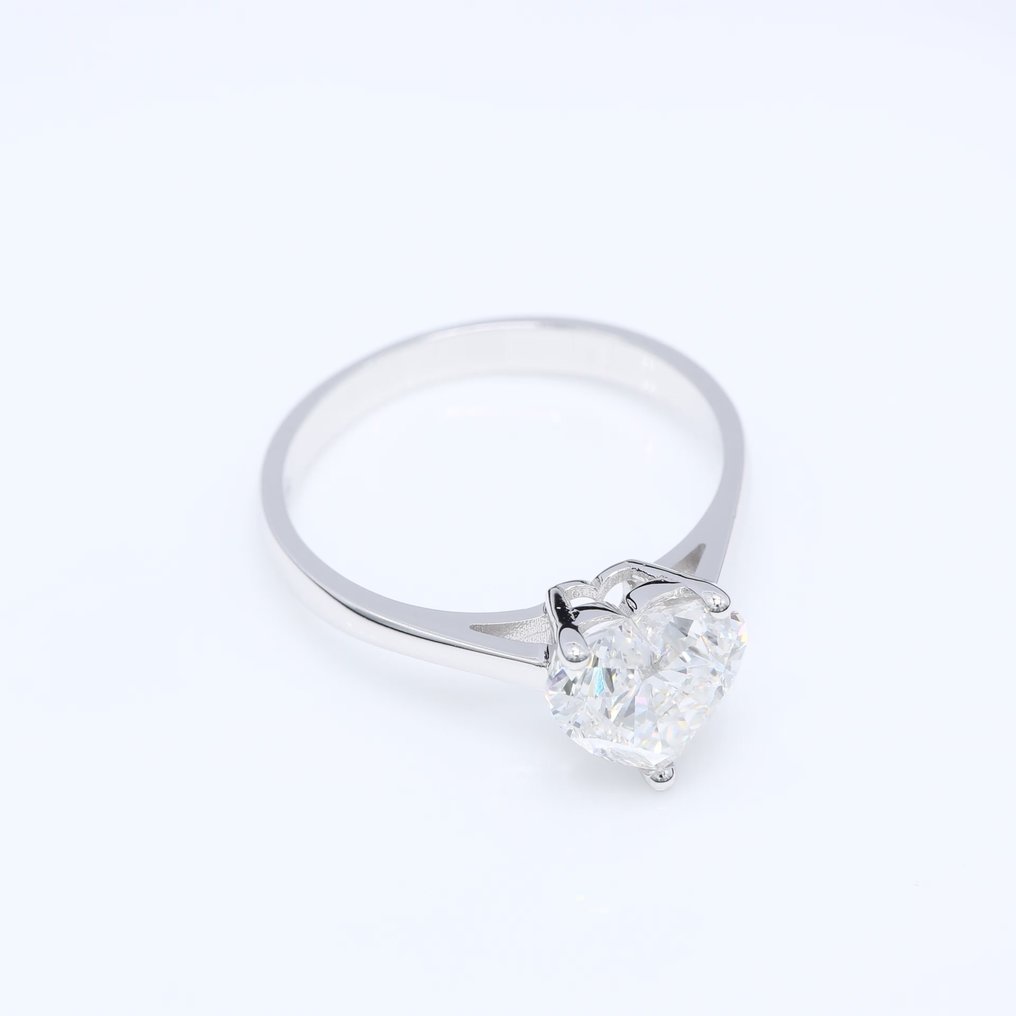 没有保留价 - 戒指 - 18K包金 白金 -  2.00ct. tw. 钻石  (实验室培育) - 心脏 D-VVS2 #3.1