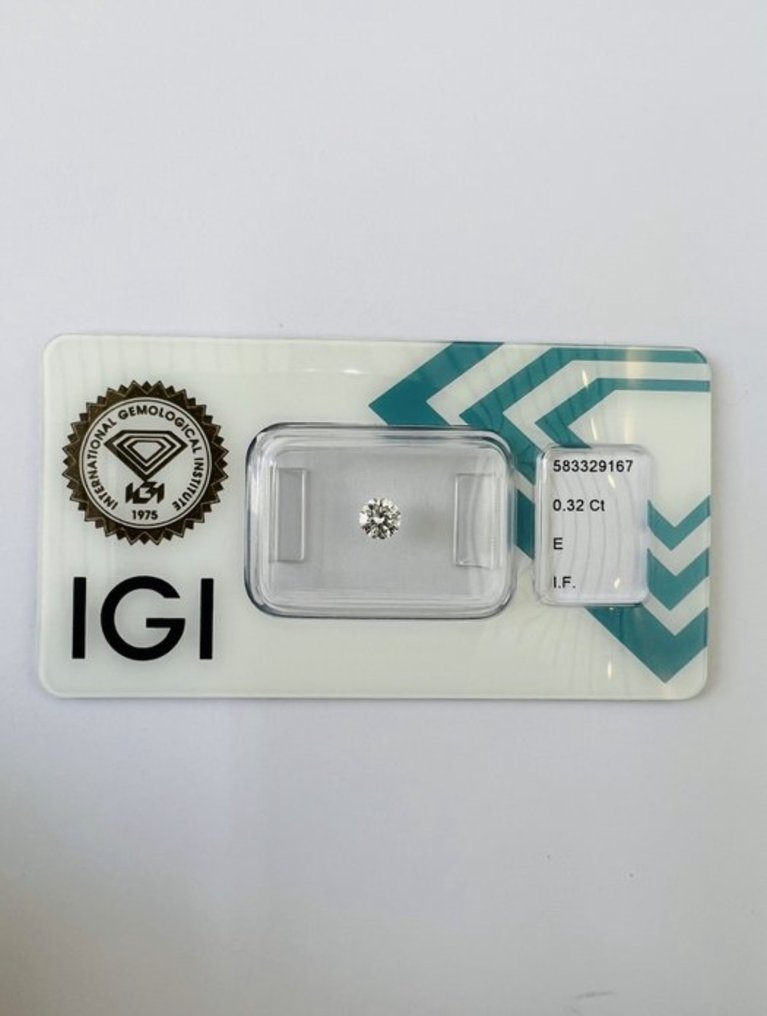 1 pcs Diamant  (Naturelle)  - 0.32 ct - E - IF - International Gemological Institute (IGI) #1.1