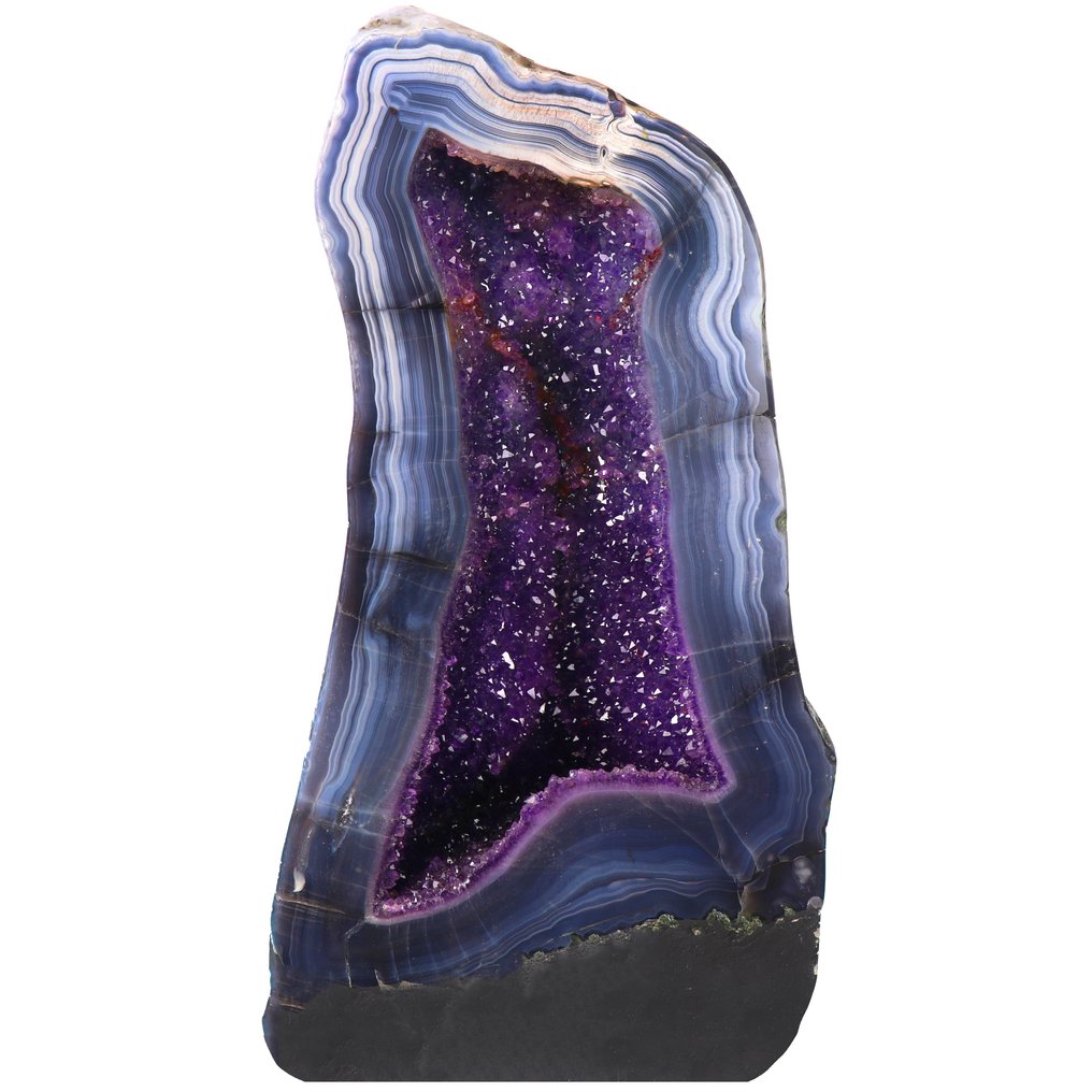 AAA 级 - 紫水晶与蓝玛瑙 - 48x20x24 厘米 - 抛光背面 匹配对晶洞- 39 kg #3.2