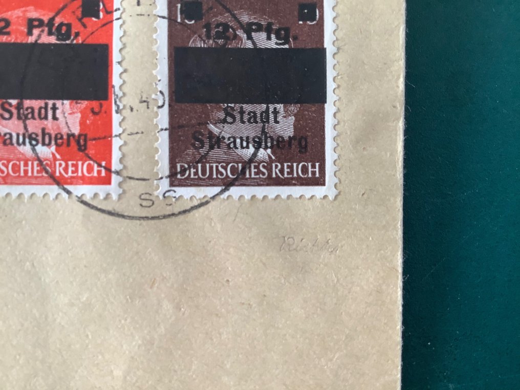 德國 - 當地郵政區 1945 - 史特勞斯伯格：首期集郵信件 - 里希特批准 - Michel 1/6 #2.2