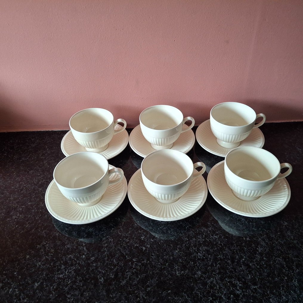 Wedgwood - John Goodwin - Csésze és csészealj (12) - 'Edme' - Porcelán - kop en schotel #2.1