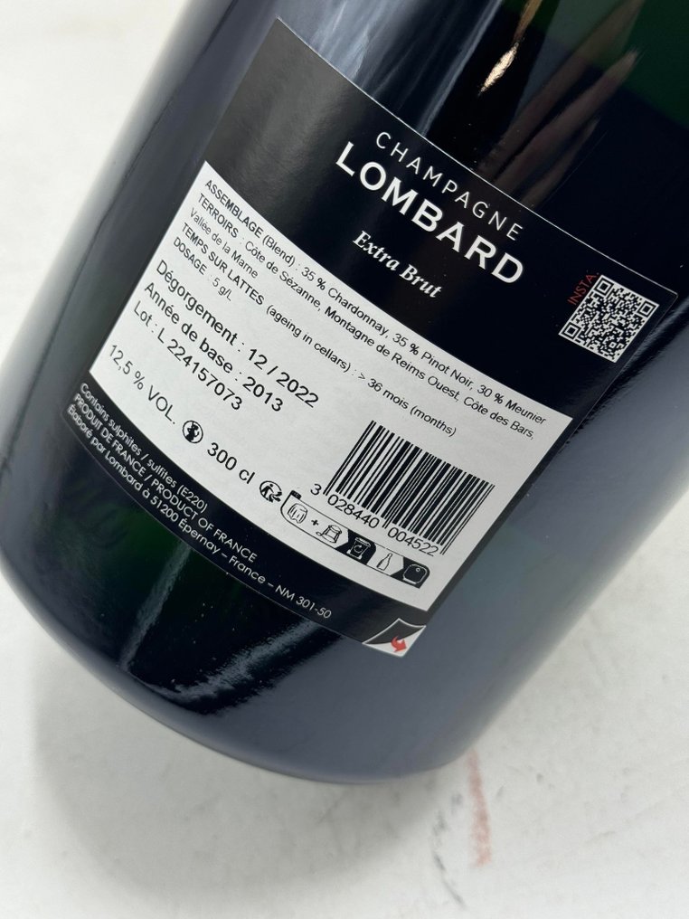 Lombard - Σαμπάνια Extra Brut - 1 Double Magnum/Jeroboam (3.0L) #2.1