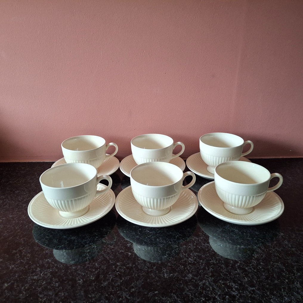 Wedgwood - John Goodwin - Csésze és csészealj (12) - 'Edme' - Porcelán - kop en schotel #3.2