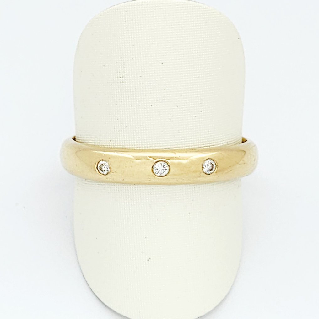 Δαχτυλίδι - 18 καράτια Κίτρινο χρυσό -  0.05ct. tw. Διαμάντι (Φυσικό)  #2.1