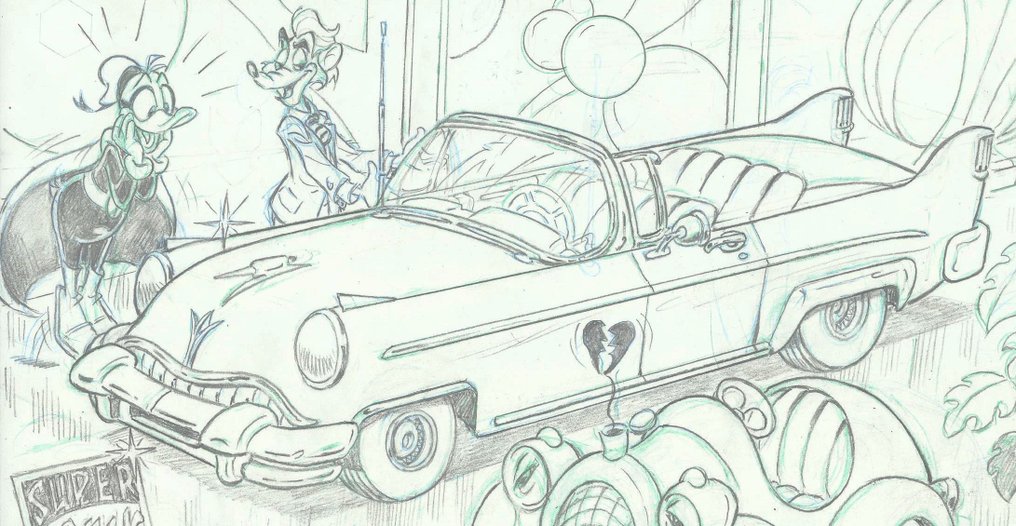 Bernat - 1 Original drawing - Paperinik - Duck Avenger / Patomas - New car #3.1