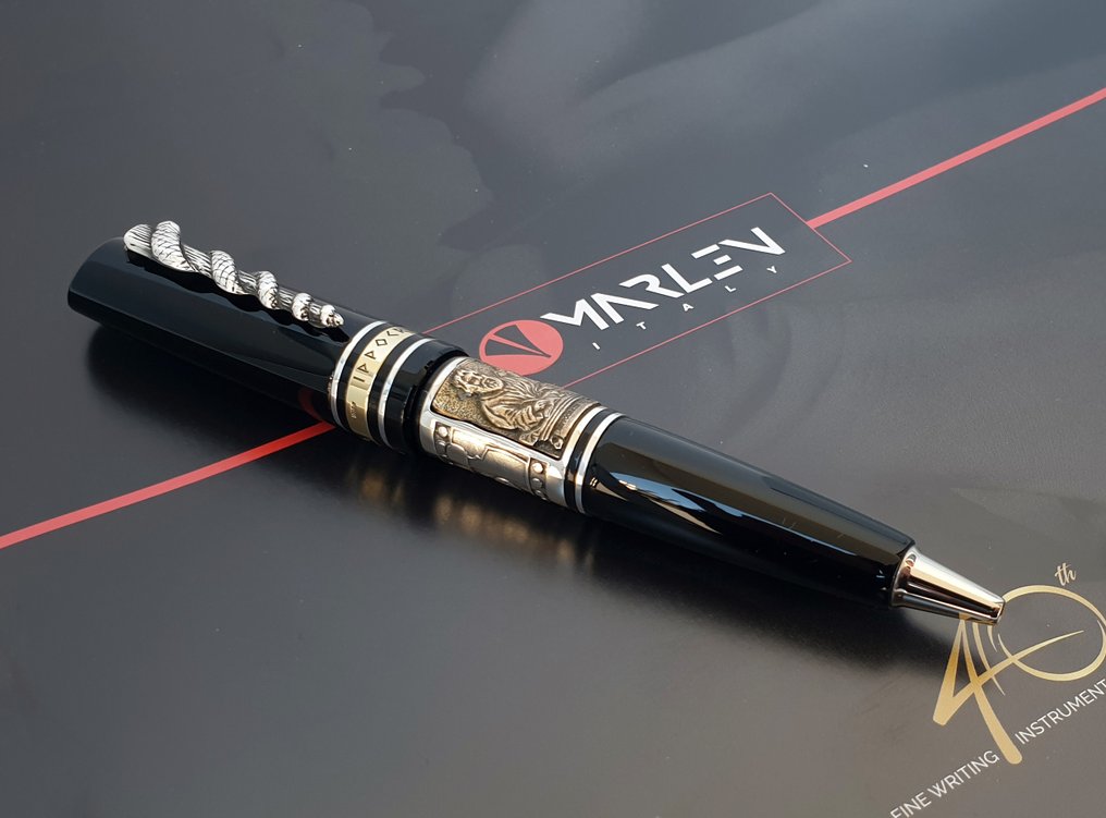 Marlen - Ippocrate Nera (dedicata al mondo della medicina) | Special edition in Resina, Argento, Bronzo - Penna a sfera #4.3