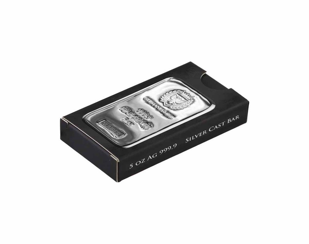 Pologne. 5 oz Germania Mint 9999 Fine Silver Cast Bar #2.2