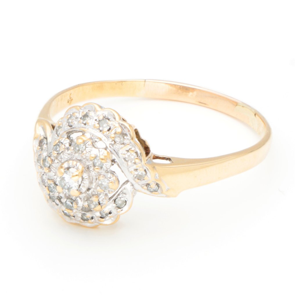 Ring - 18 kt Gelbgold Diamant  (Natürlich) - Einzelschnitt #1.2