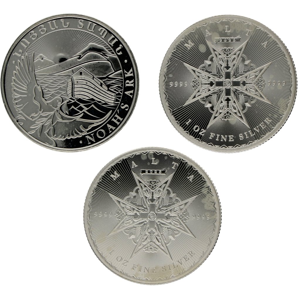 Malta. 5 Euro / 500 Dram 2023 "Investment Coin", 3x1 Oz (.999)  (Utan reservationspris) #1.1