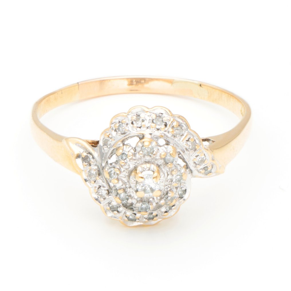 Ring - 18 kt Gelbgold Diamant  (Natürlich) - Einzelschnitt #1.1