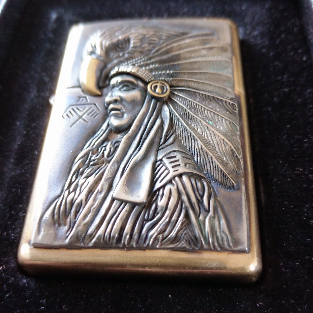 Zorro - Apache Geronimo - Handmade Lighter - antique brass - new - Zseb öngyújtó - Antik bronz #1.2