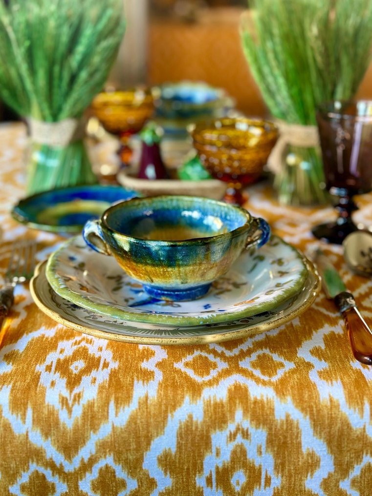 Toalha de mesa com estampa estilo ikat para mesas grandes. - Toalha de mesa - 270 cm - 180 cm #2.1