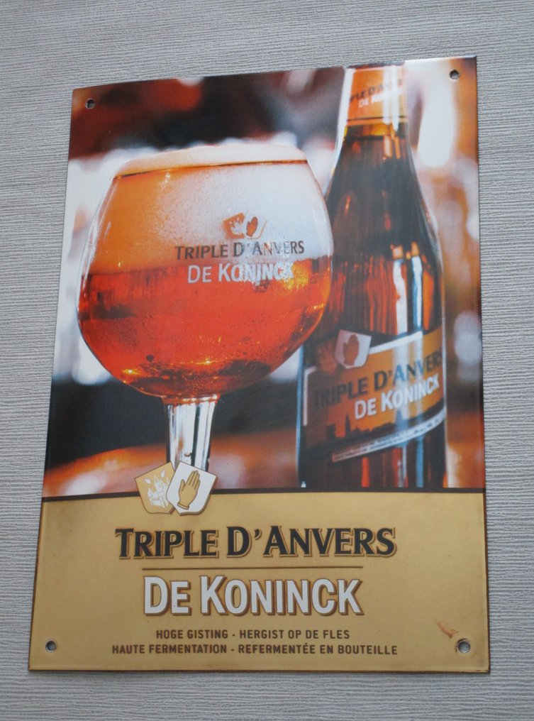 Triple D'Anvers brouwerij De Koninck - Letrero publicitario - Esmalte #1.1