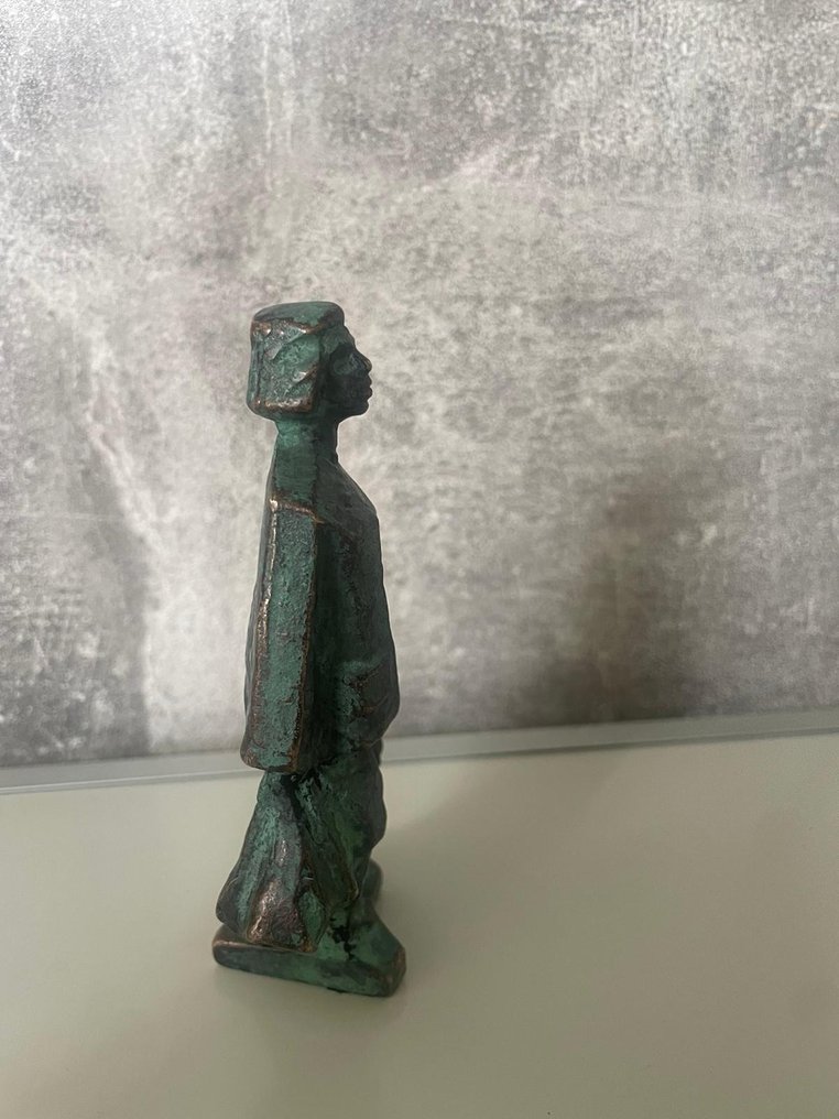 Ad Braat (1919-2000) - Estatueta - Vrouw met boodschappentassen, "Beppie" - Bronze #3.1