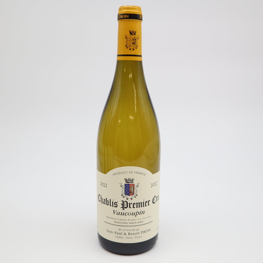2022 JDomaine Droin "Vaucoupin" "Vaillons" "Mont de Milieu" &"Vogros" - Chablis 1er Cru - 4 Botellas (0,75 L) #2.1