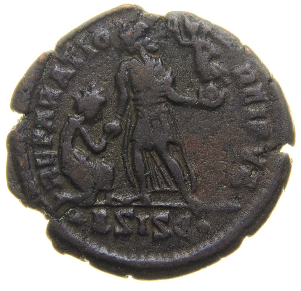 Império Romano. Teodósio I (379-395 d.C.). Maiorina (Emperor). Siscia mint 378-383 AD / RIC IX 26c.8  (Sem preço de reserva) #1.1
