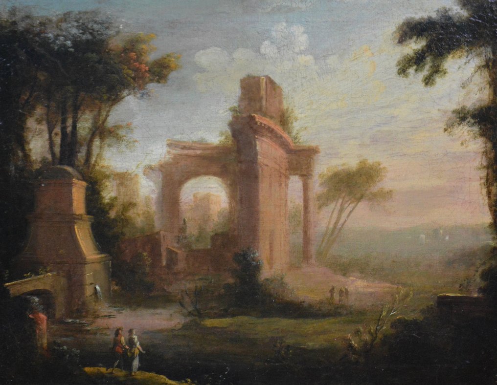 Pierre Antoine Patel (1648-1707) - Paysage de ruines animés #1.1