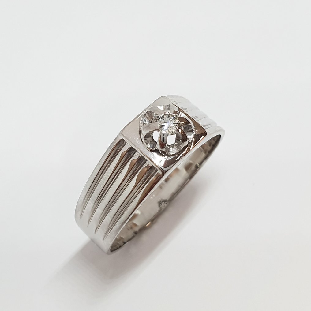 Gyűrű - 18 kt. Fehér arany -  0.15ct. tw. Gyémánt  (Természetes) #1.1