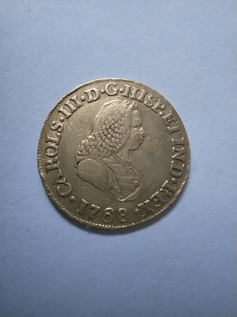 Royaume d’Espagne. Carlos III (1759-1788). 2 Escudos 1768 Popayán J #1.1