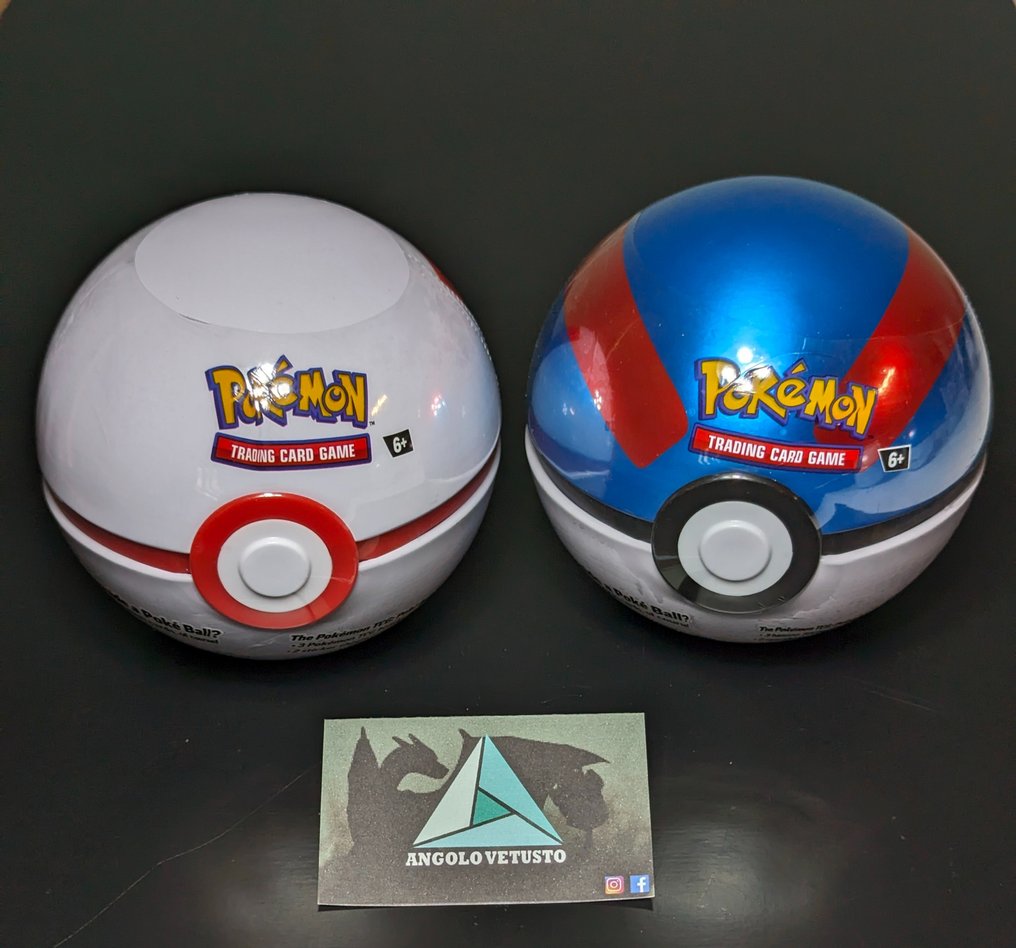 Pokémon - 2 Box - Two sealed collector's tins, 1 Great Ball and 1 Premier Ball in English, contain 3 boosters each. #1.1