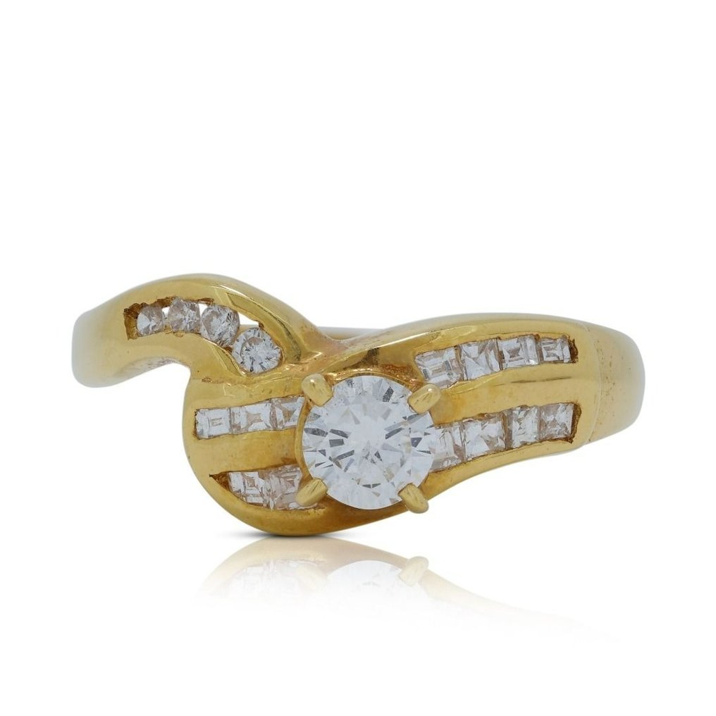 Ring - 19,2 k Gult guld -  0.48ct. tw. Diamant (Natural)  - Diamant #1.1