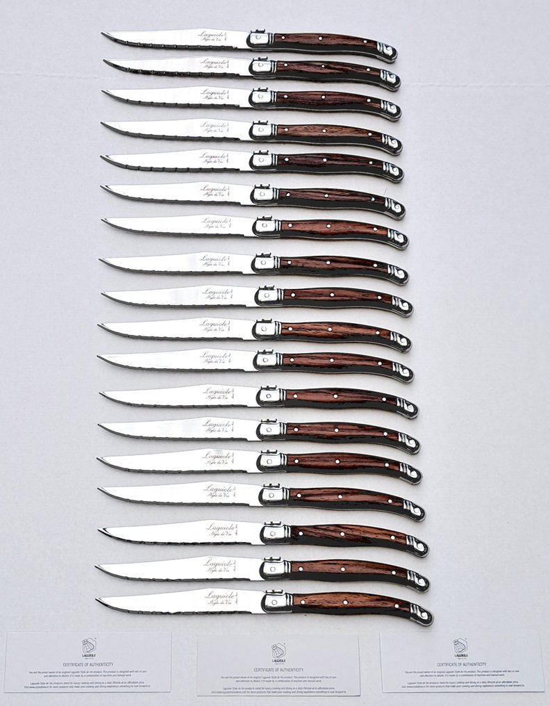 Laguiole - 18x Steak Knives - Brown - style de - 餐刀套装 (18) - 不锈钢 #1.0