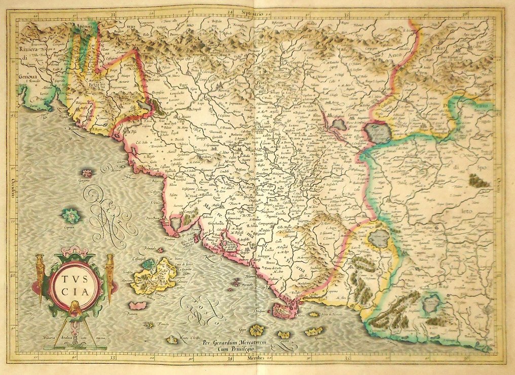 Europe, Map - Italy / Toscana; Mercator - Tuscia - 1601-1620 #1.1