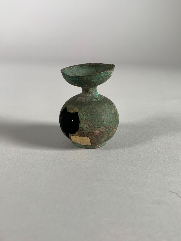 古罗马 黄铜色 小花瓶或 aryballos - 7 cm #4.3