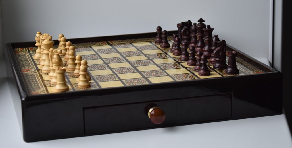 西洋棋套裝 - 硬木 - 樹脂 - 帶有波斯幾何圖案 #2.1