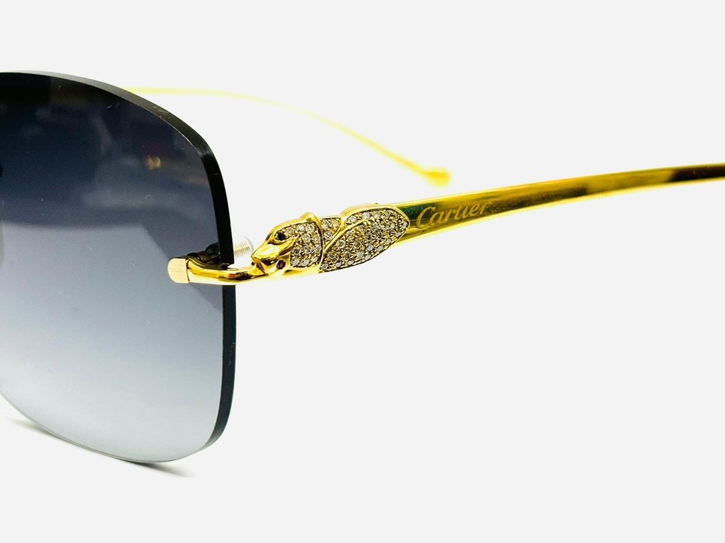 Cartier - Panthere Gold 0.85 Ct Natural Diamond - Óculos de sol Dior #1.1