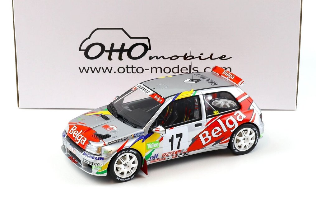 Otto Mobile 1:18 - Coche deportivo a escala - Renault Clio Maxi kit-car Belga Rallye Ypres 1995 Munster - OT1058 #1.1