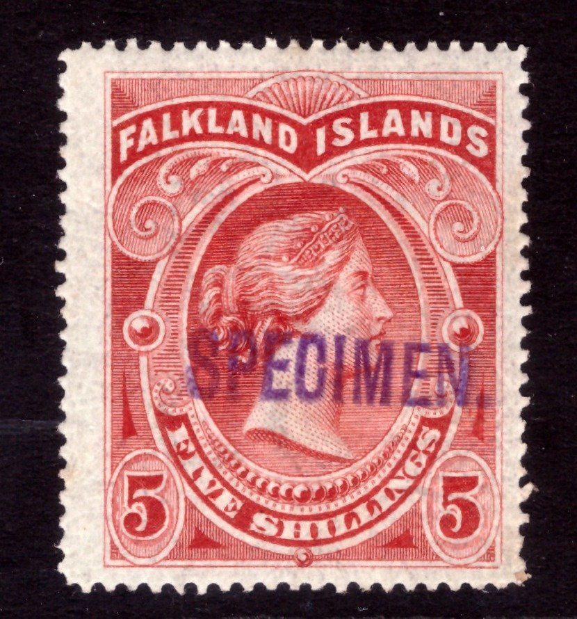 Falkland Islands 1898 - 5sh red - Stanley Gibbons 42s #1.1