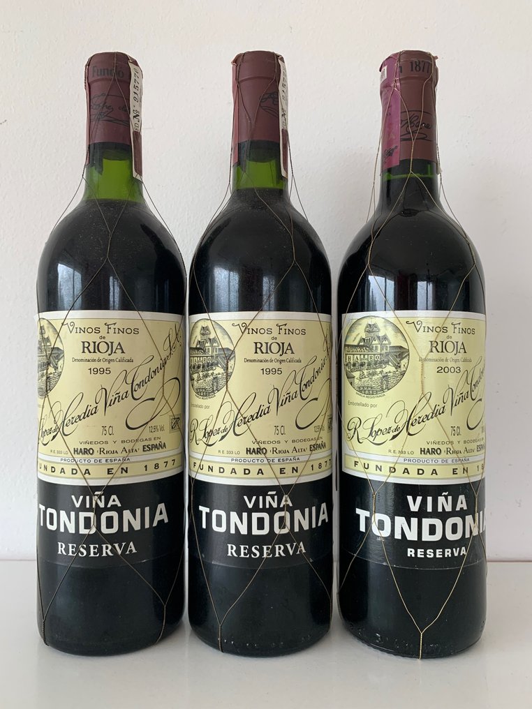 1995 (x2) & 2003 R. Lopez de Heredia, Viña Tondonia - Rioja Reserva - 3 Sticle (0.75L) #1.1