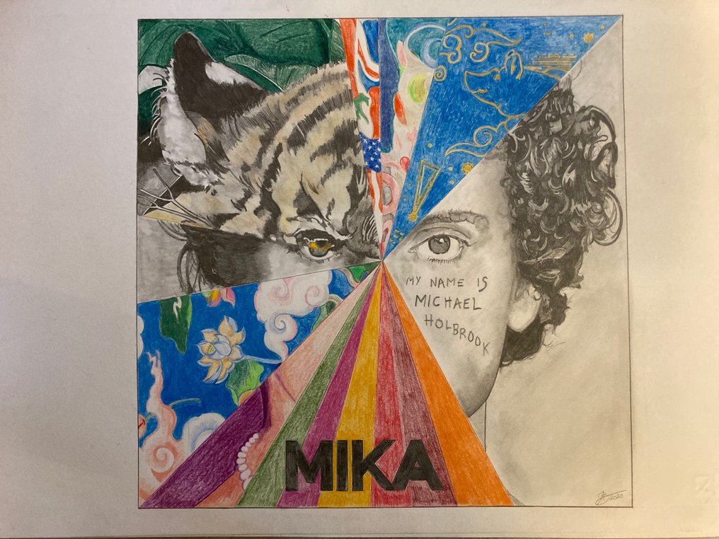 Mika - Albumhoes "Mijn naam is Michael Halbrook" Kunstwerk door Bonfant - Handgesigneerd door de kunstenaar #3.2