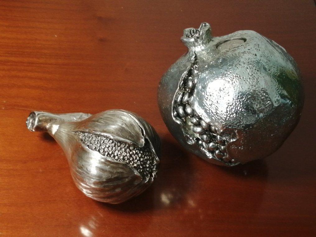 Magrino - Sculpture, Melograno e Fico - 9 cm - Rolled 925 silver #1.1