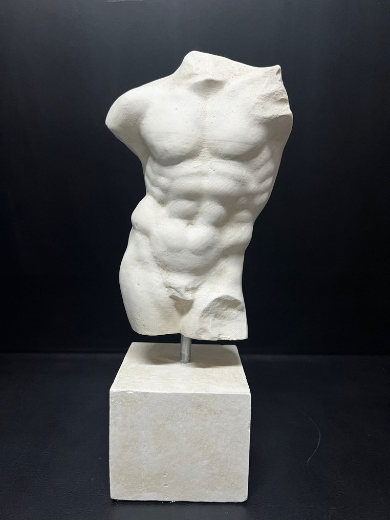 Skulptur, Torso di Eracle - 37 cm - marmorstøv #1.1