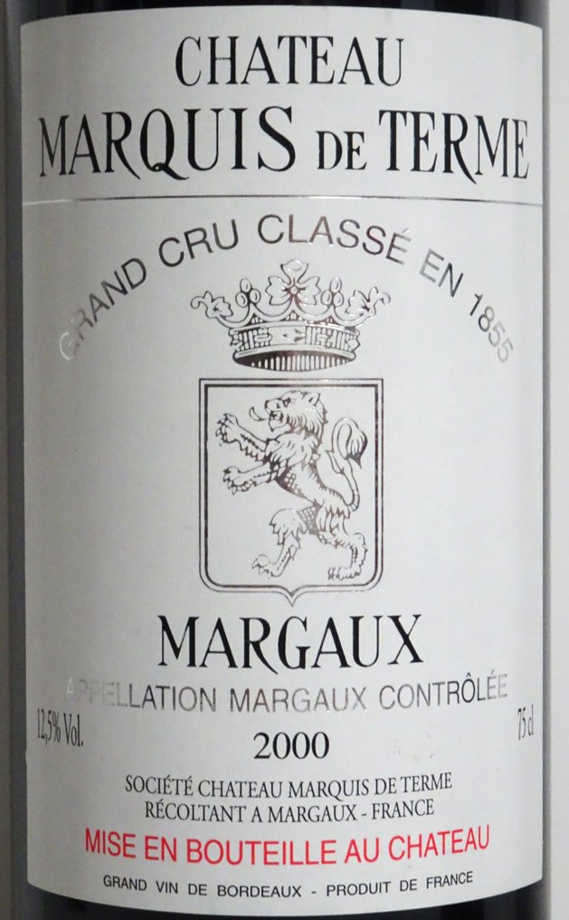 2000 Chateau Marquis de Terme - Margaux 4ème Grand Cru Classé - 2 Garrafas (0,75 L) #1.2