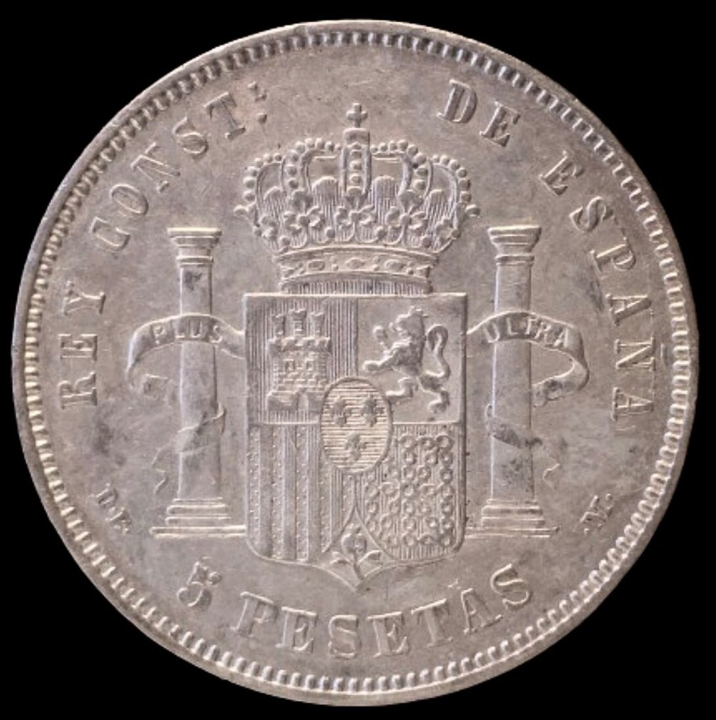 Spania. Alfonso XII (1874-1885). 5 Pesetas - 1878 *18 *78 DEM - (R320)  (Fără preț de rezervă) #1.2