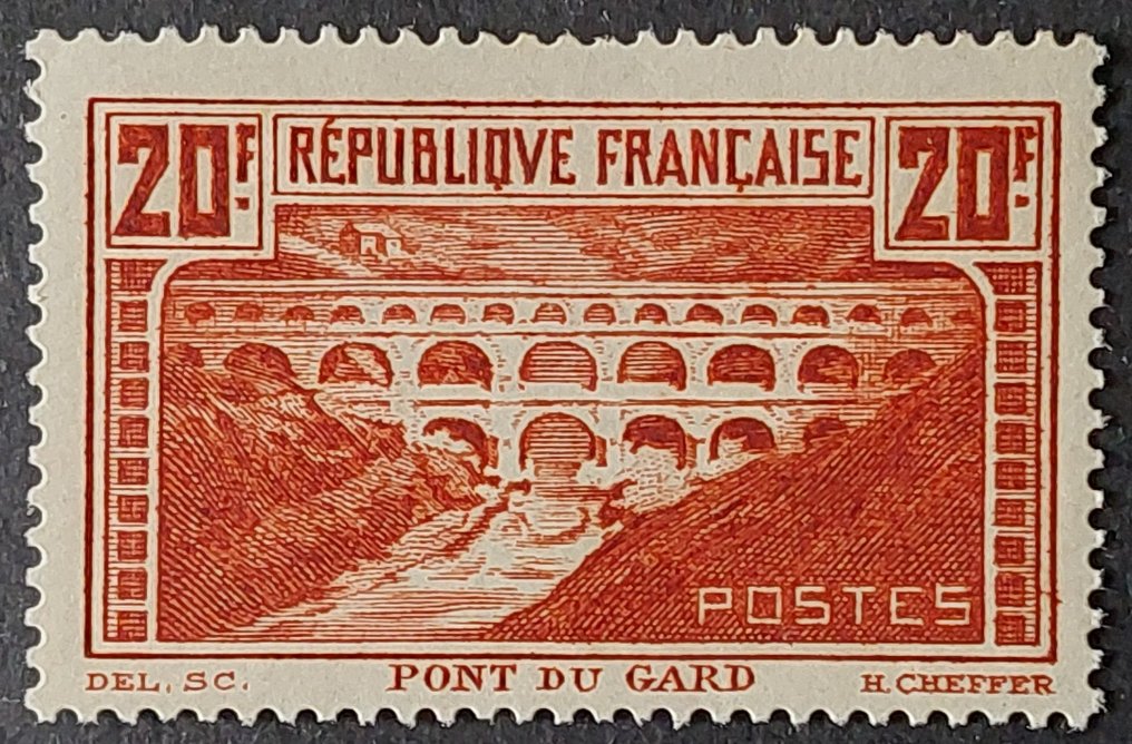 Franța 1929/31 - Pont du Gard, tip I - Yvert 262A #1.1