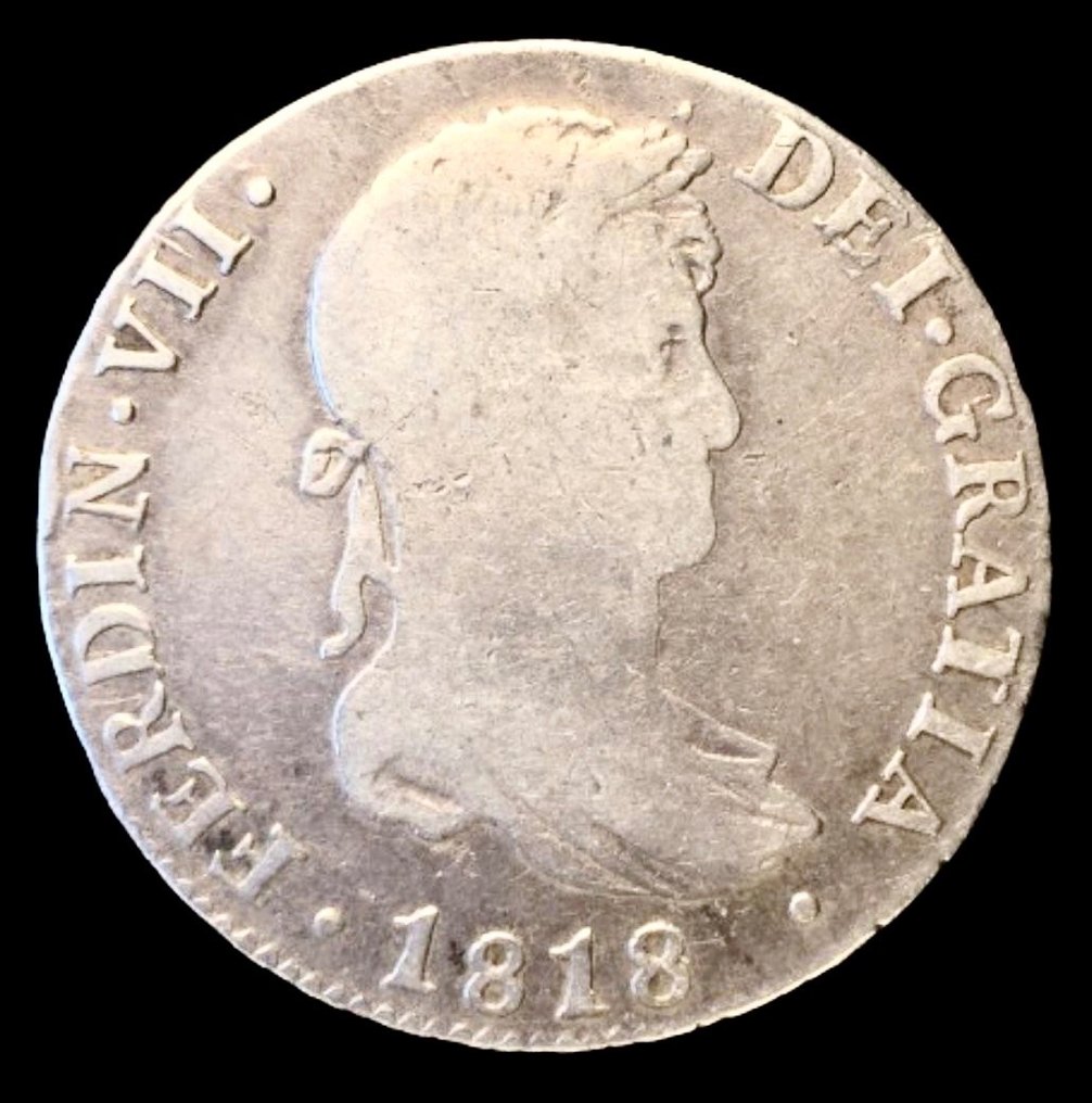Spanien. Fernando VII (1813-1833). 4 Reales 1818 CJ - Sevilla - (R334)  (Utan reservationspris) #1.1