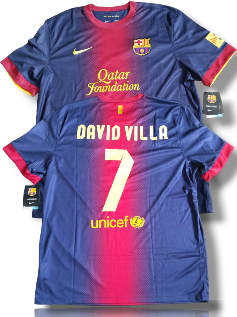 巴塞隆納足球俱樂部 - 西班牙甲級足球聯賽 - David Villa conserva etiquetas de la época - 2012 - 足球衫 #1.1
