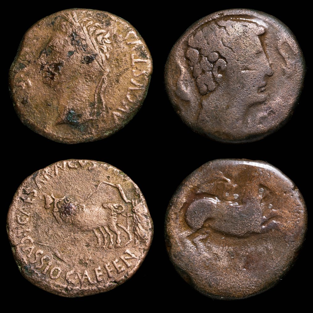 Hispania Caesar Augusta & Seteis/Sekeisen. As siglo II-I a.C. Lote 2 monedas  (Nincs minimálár) #1.1