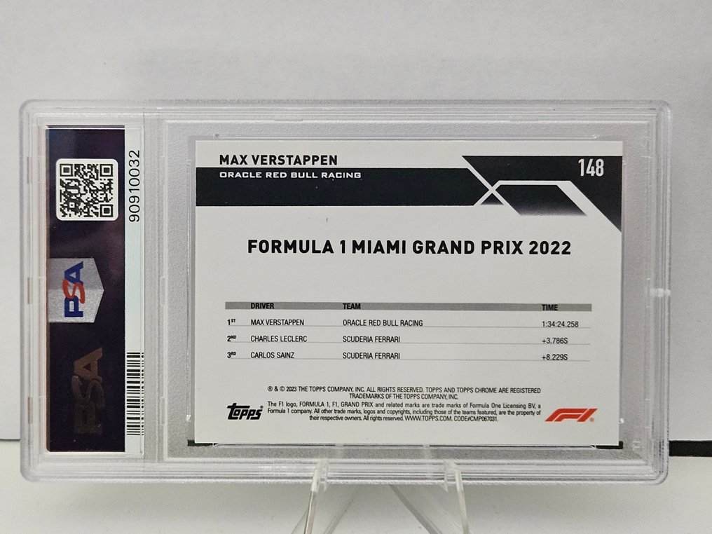 2023 - Topps - Chrome Sapphire F1 - Max Verstappen - #148   Ganador de GP MIAMI 2022 - 1 Graded card - PSA 9 #2.1