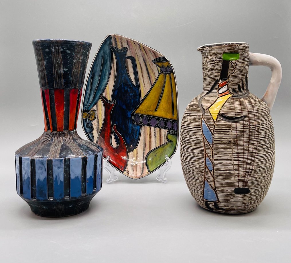 Mid Century Italian Pottery: Fratelli Fanciullacci/Fantoni Era - Vase (3)  - Keramik #2.2
