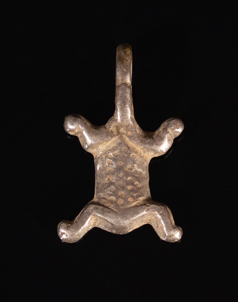 古希腊，希腊化时代 希腊青蛙珠宝吊坠由银制成，博物馆品质古代圣地 吊坠 #1.1