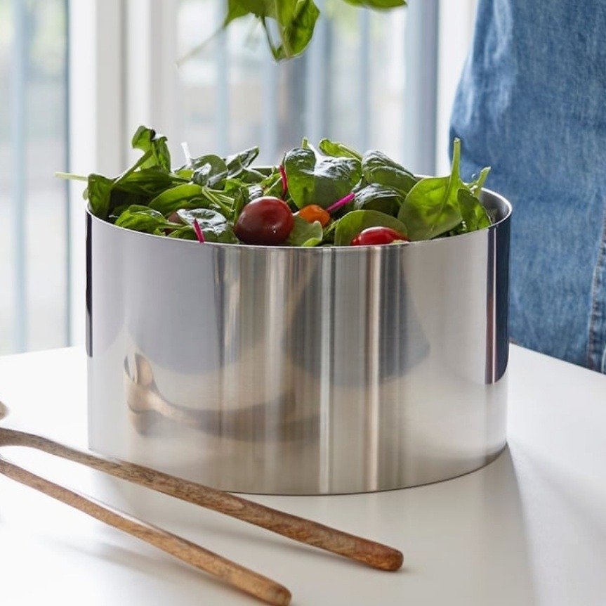 Stelton - Arne Jacobsen - Μπολ - Cylinda Line - Salad Bowl - Βουρτσισμένο ανοξείδωτο ατσάλι - Χωρίς αποζημίωση #1.0